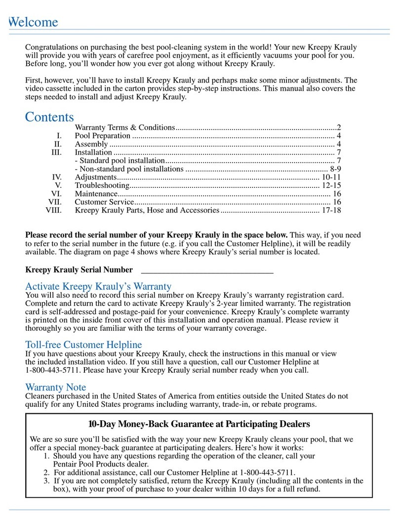 Kreepy krauly Pool-cleaning system user manual