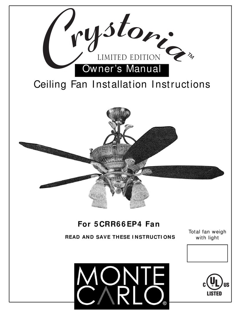Monte Carlo Fan Company Crystoria owner's manual