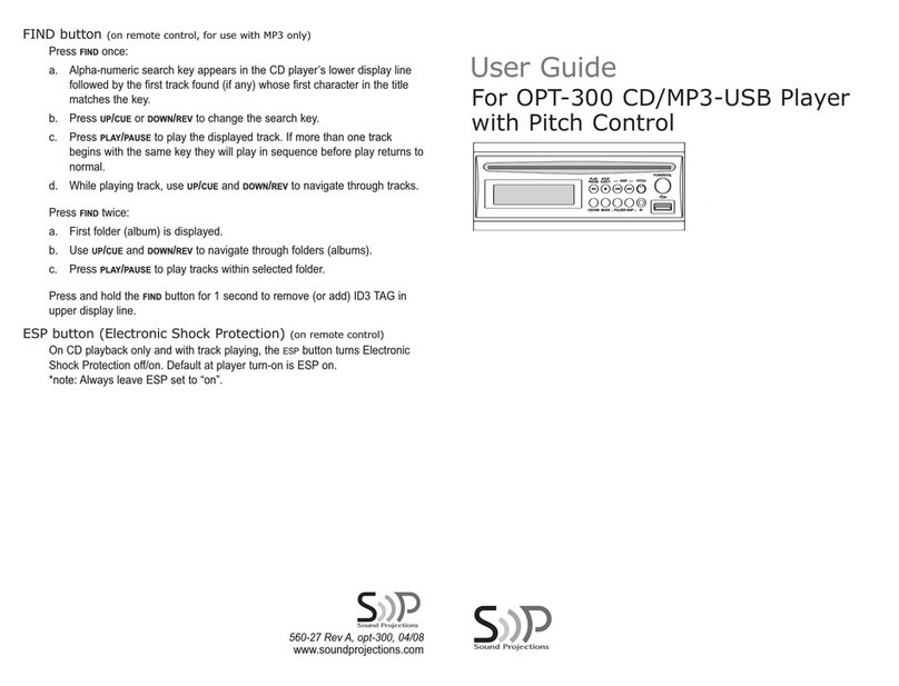 Sound Projections OPT-300 User manual