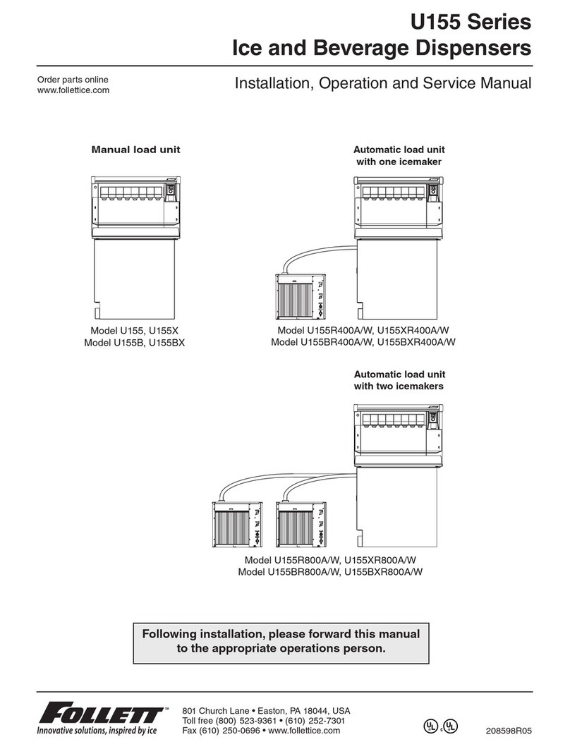 Follett U155 Installation, operation and service manual Follett U155 Installation, operation and service manual