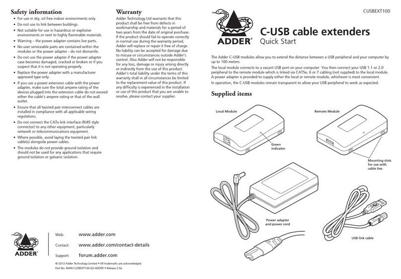 ADDER CUSBEXT100 User manual