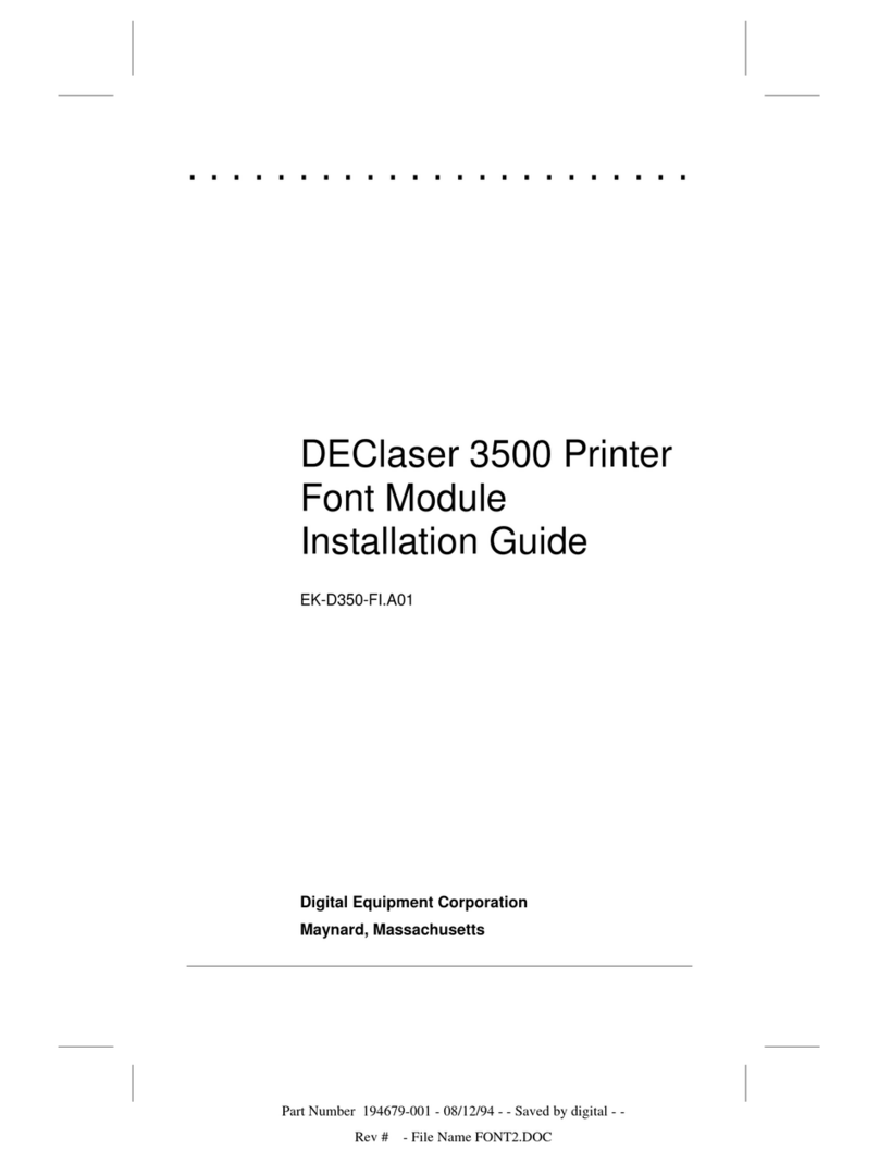 Digital Equipment DEClaser 3500 installation guide