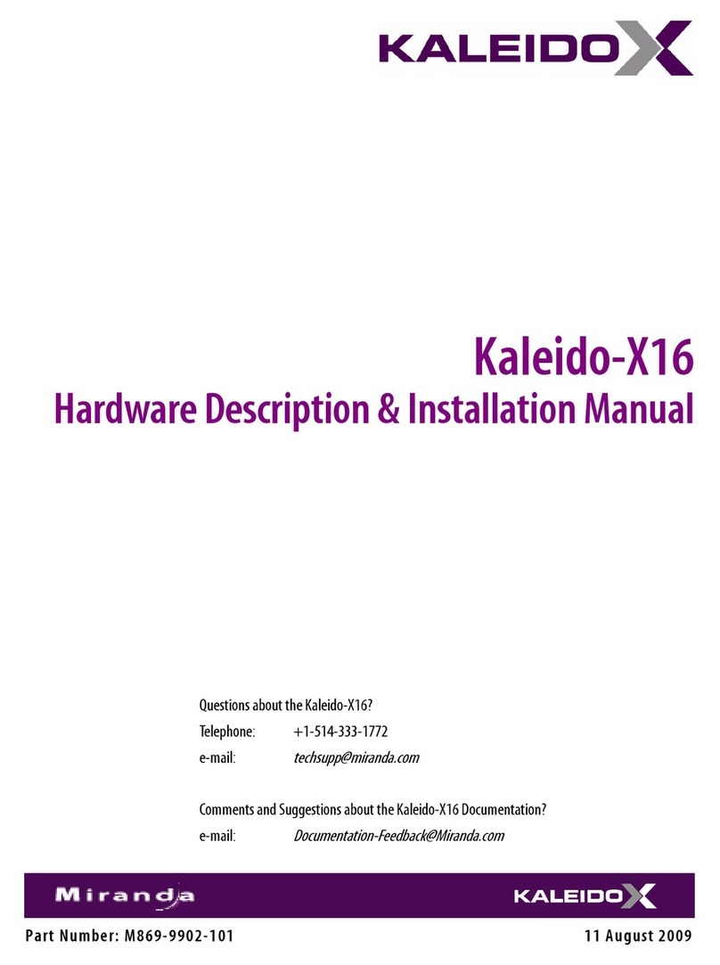 Miranda Kaleido-X16 Hardware description and installation manual