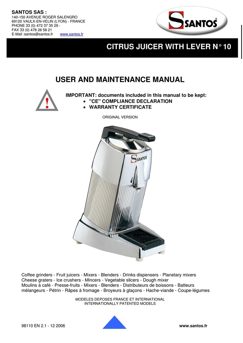 Santos Juicers N10 User and maintenance manual