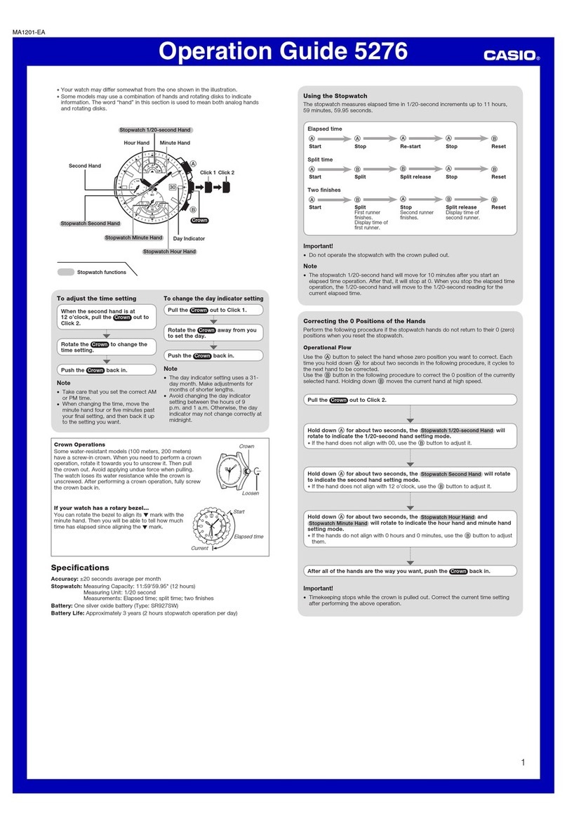 Casio 5276 Operation guide