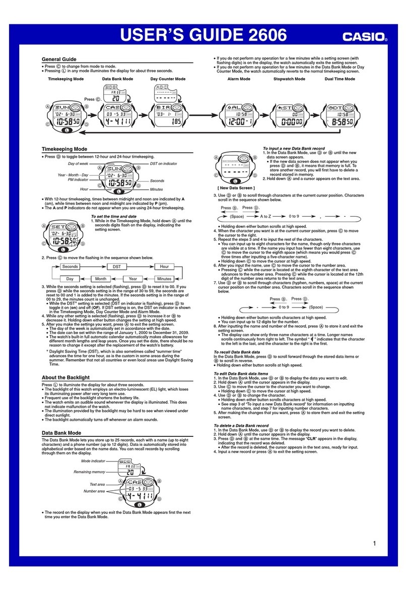 Casio 2606 User manual