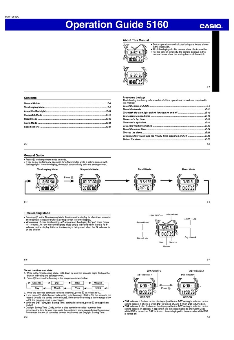 Casio 5160 User manual