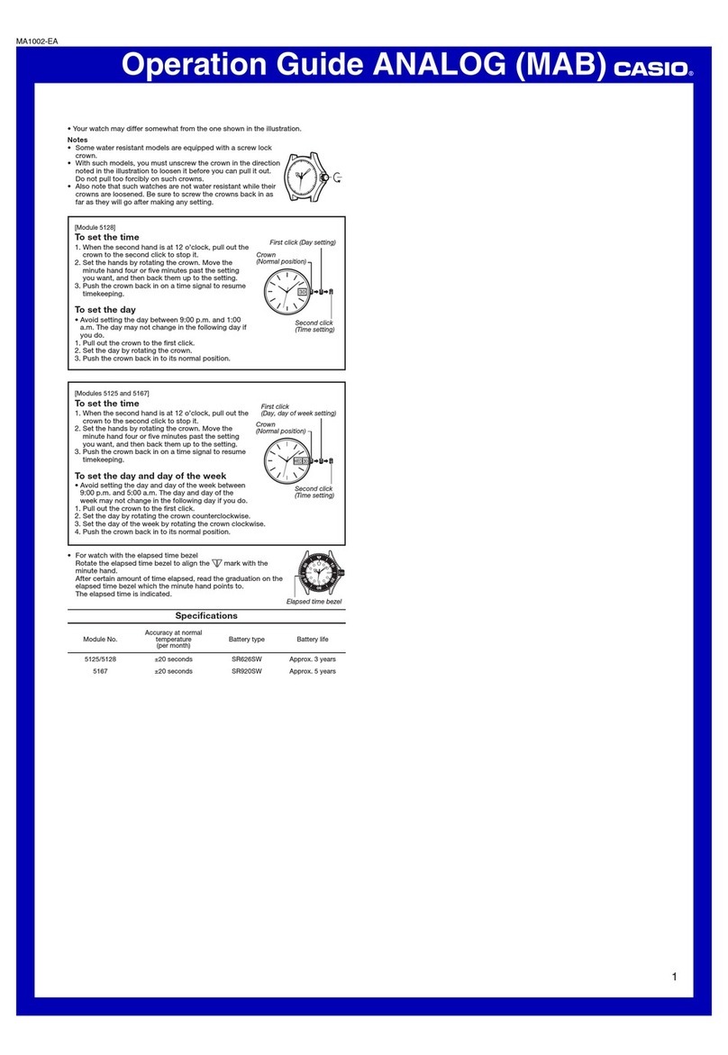 Casio Analog (MAB) Operation guide