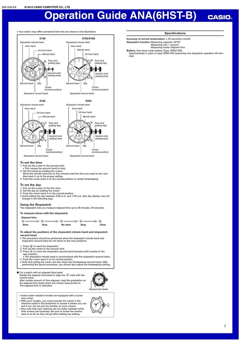 Casio ANA(6HST-B) User manual
