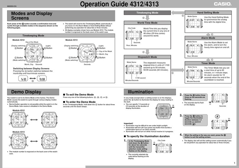 Casio 4312 Operation guide