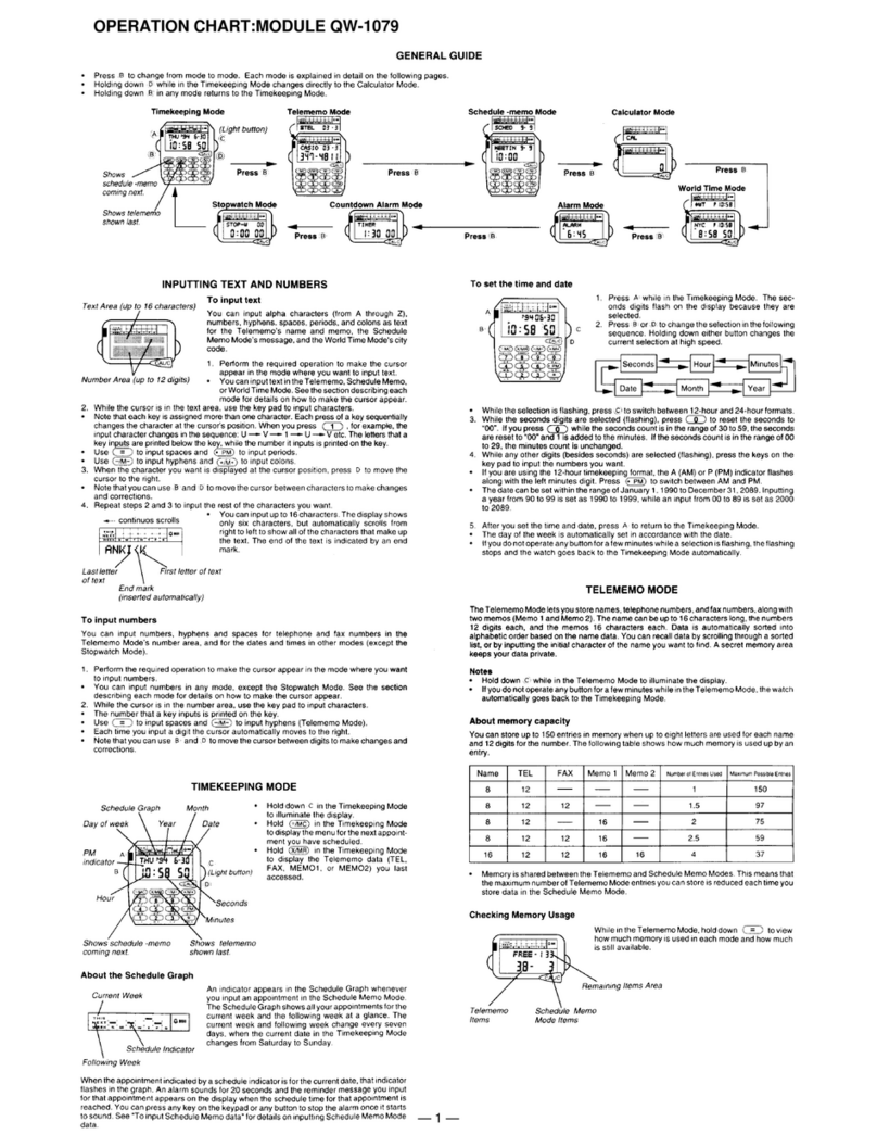 Casio QW-1079 Configuration guide