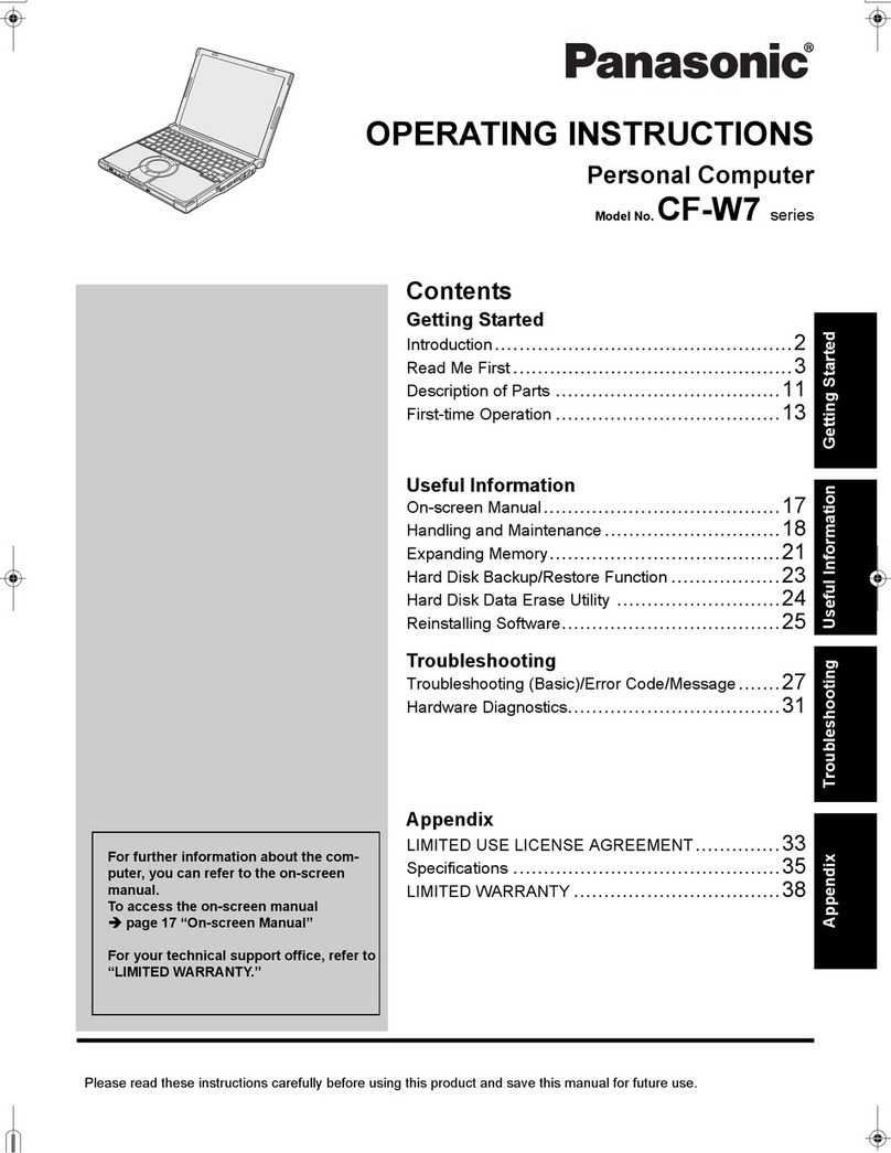Panasonic CF-W7 Series operating instructions