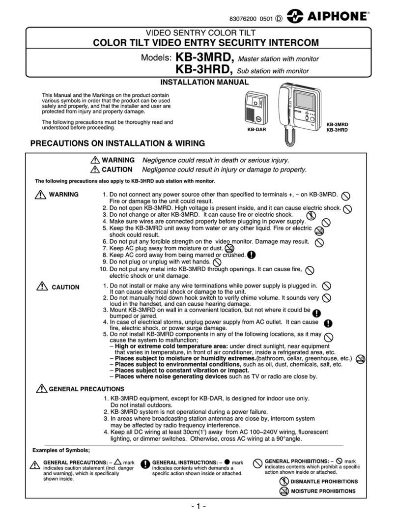 Aiphone KB-3MRD User manual