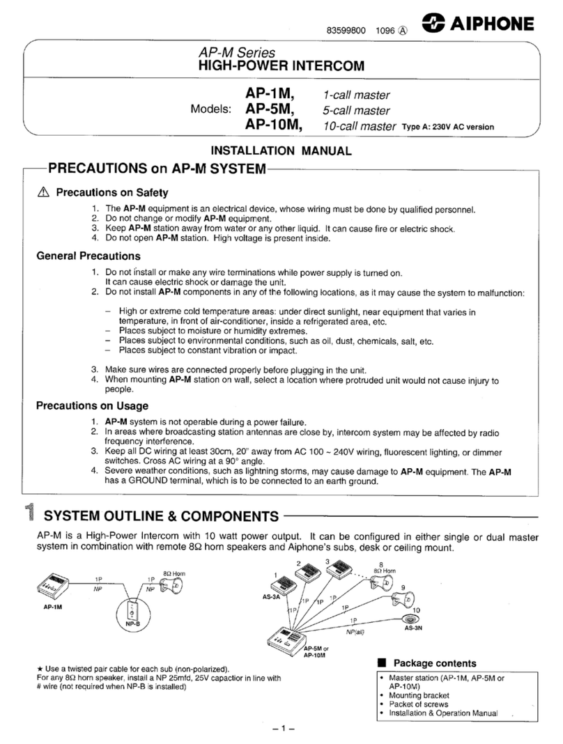 Aiphone AP-1M User manual