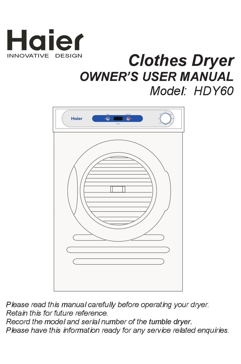Haier HDY60 Owner & user manual Haier HDY60 Owner & user manual