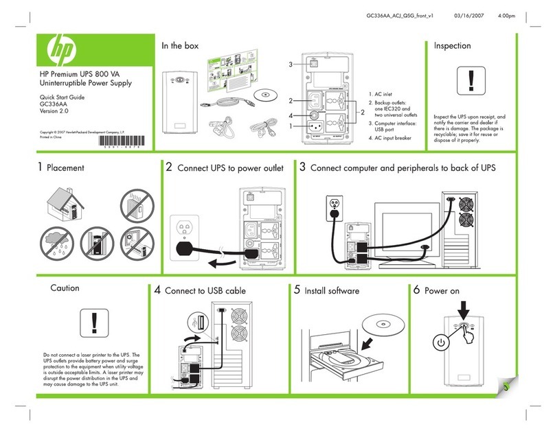 HP Premium UPS 800 VA User manual