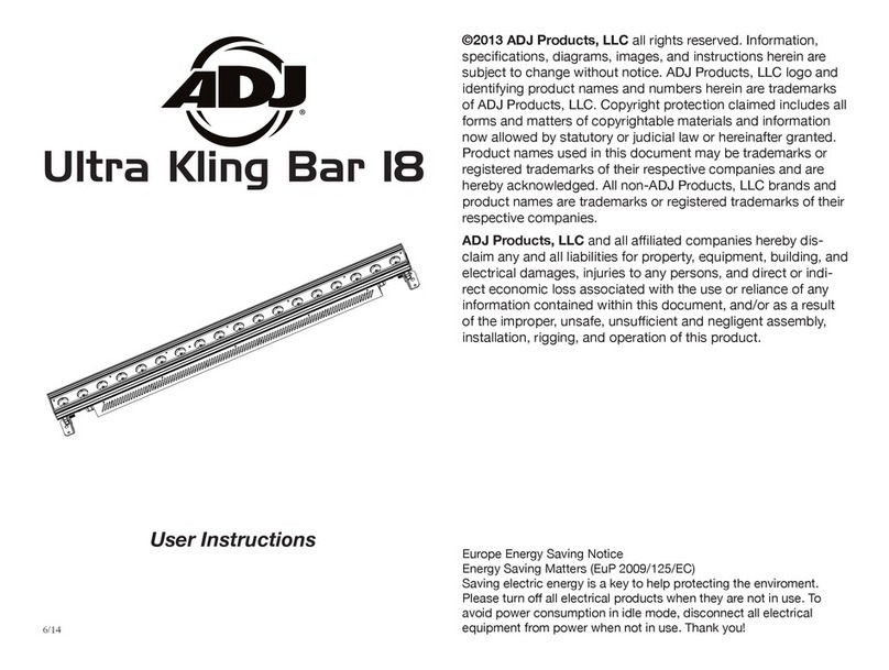 ADJ Ultra Kling Bar 18 User manual