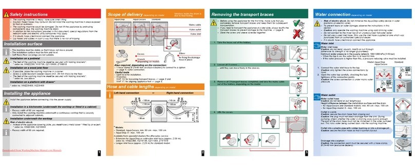 Bosch Washing Machine installation instructions