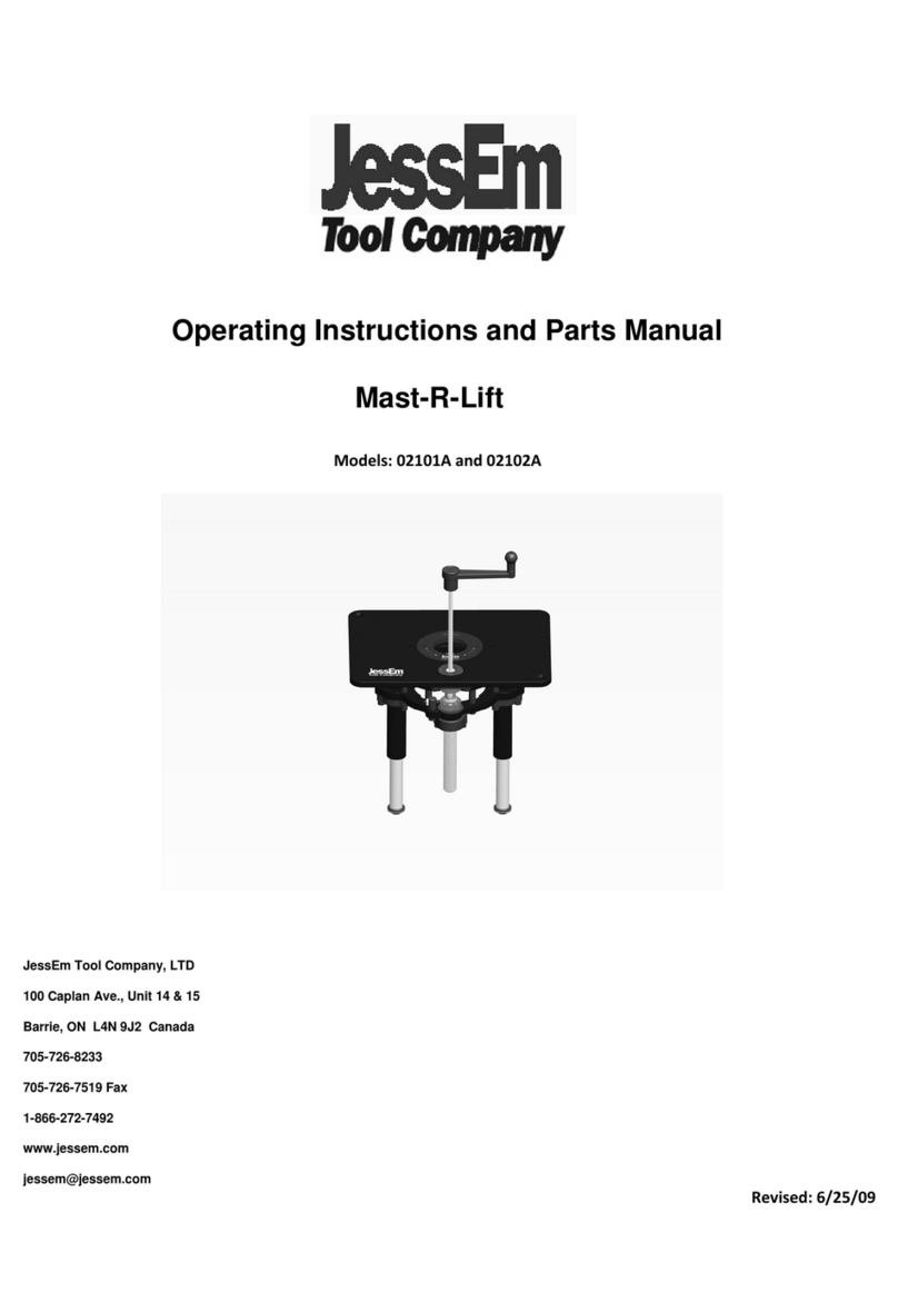 JessEm Tool 02101A Operating instructions and parts manual