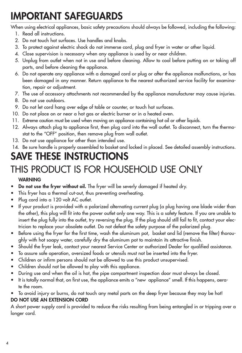 DeLonghi Electric Deep Fryer User manual