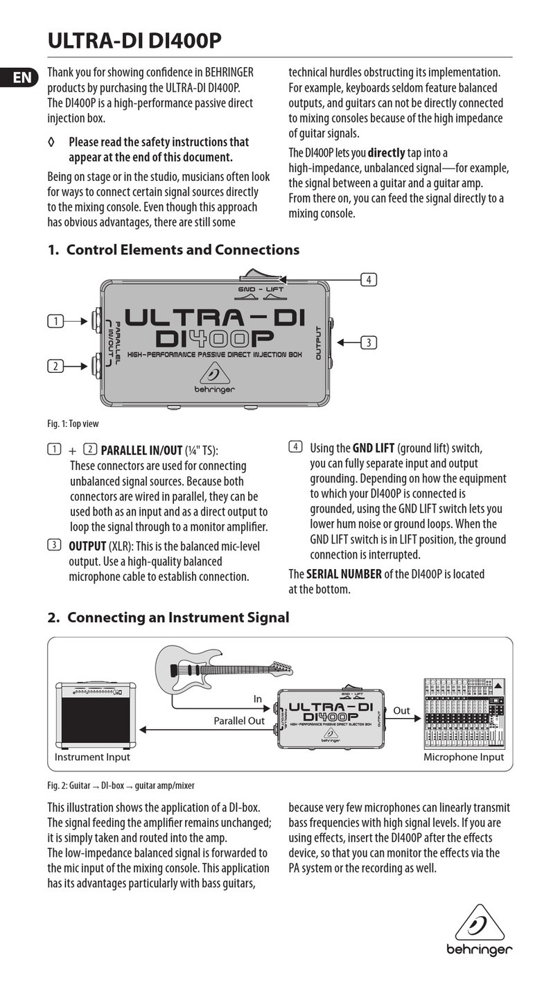 Behringer UTLA-DI DI400P User manual