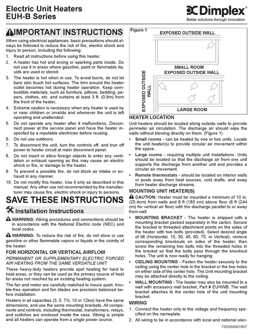 Dimplex EUH-B Series installation instructions