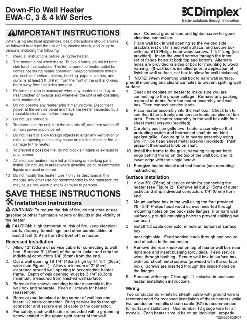 Dimplex EWA-C Series User manual