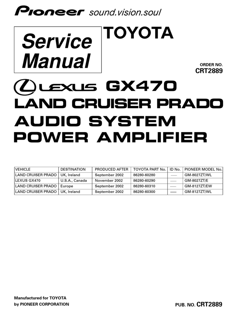 Pioneer Audio System Power Amplifier User manual