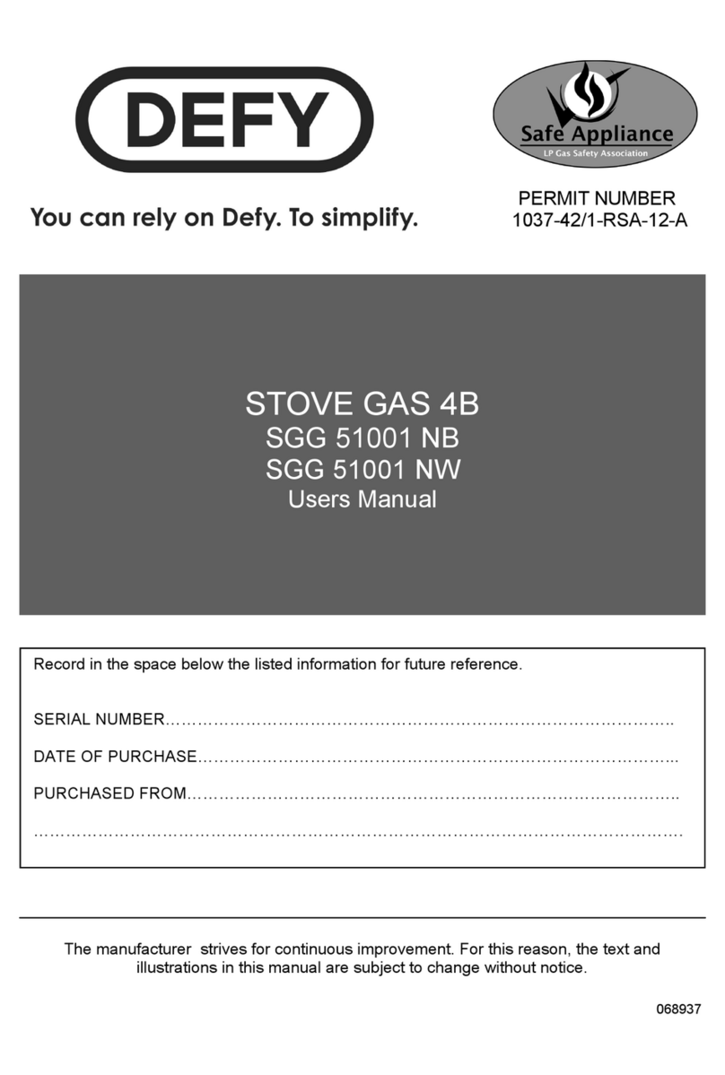 Defy SGG 51001 NW User manual