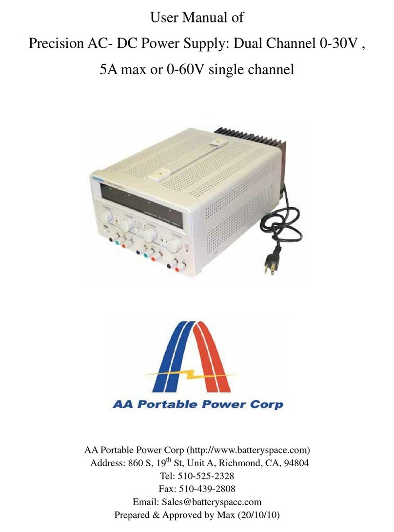 AA Portable Power Corp Precision AC- DC Power Supply user manual