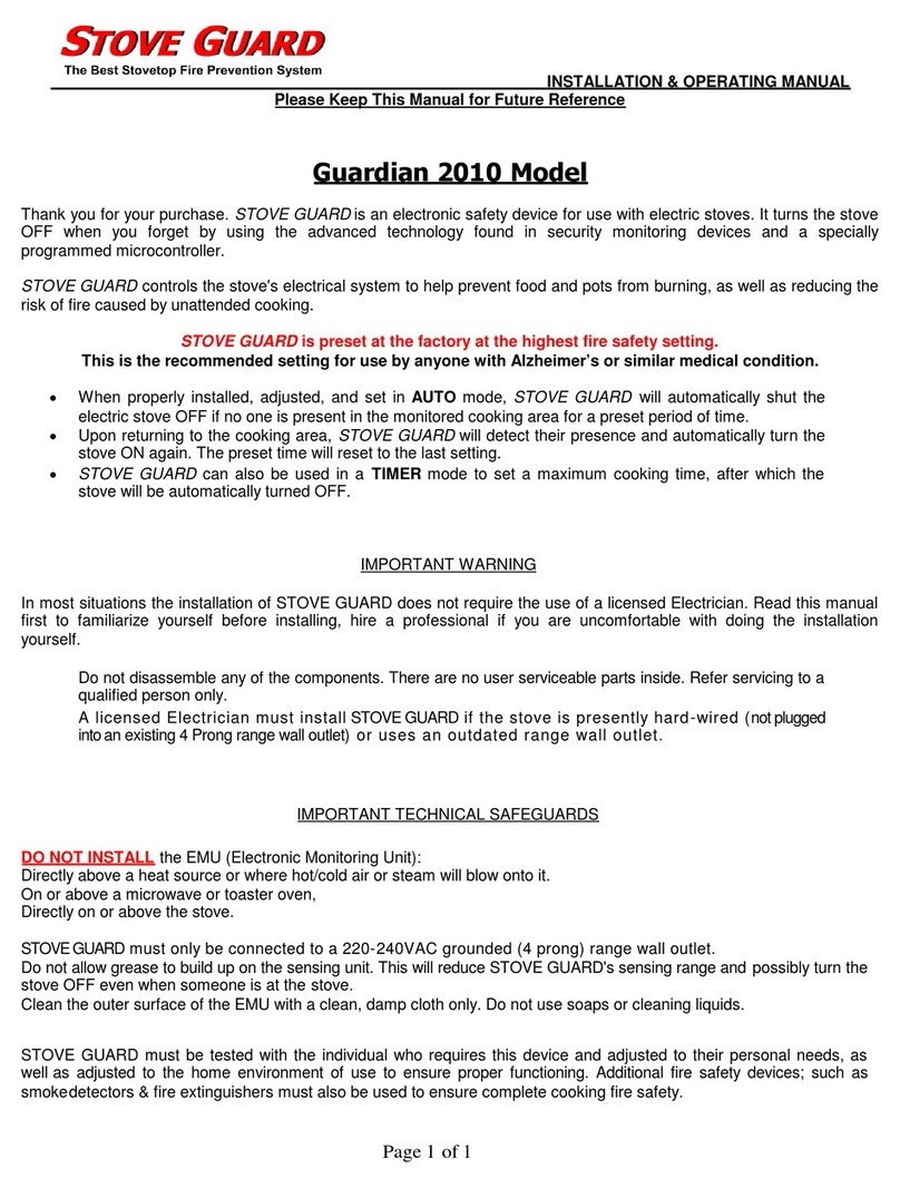 Stove Guard Guardian 2010 Installation & operating manual