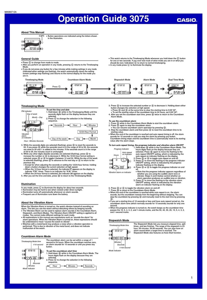 Casio 3075 Operation guide