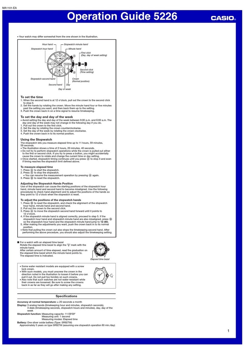 Casio 5226 User manual