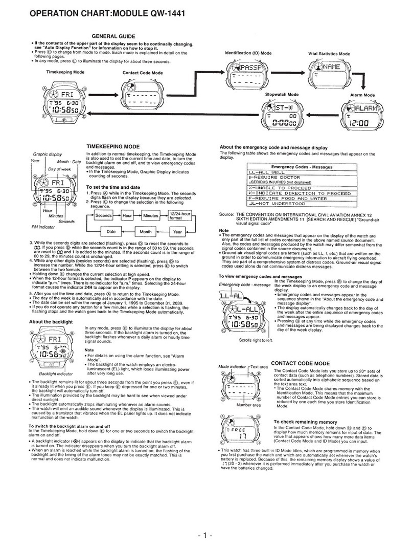 Casio QW-1441 Configuration guide
