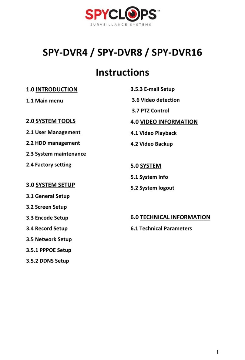 Spyclops SPY-DVR4 User manual