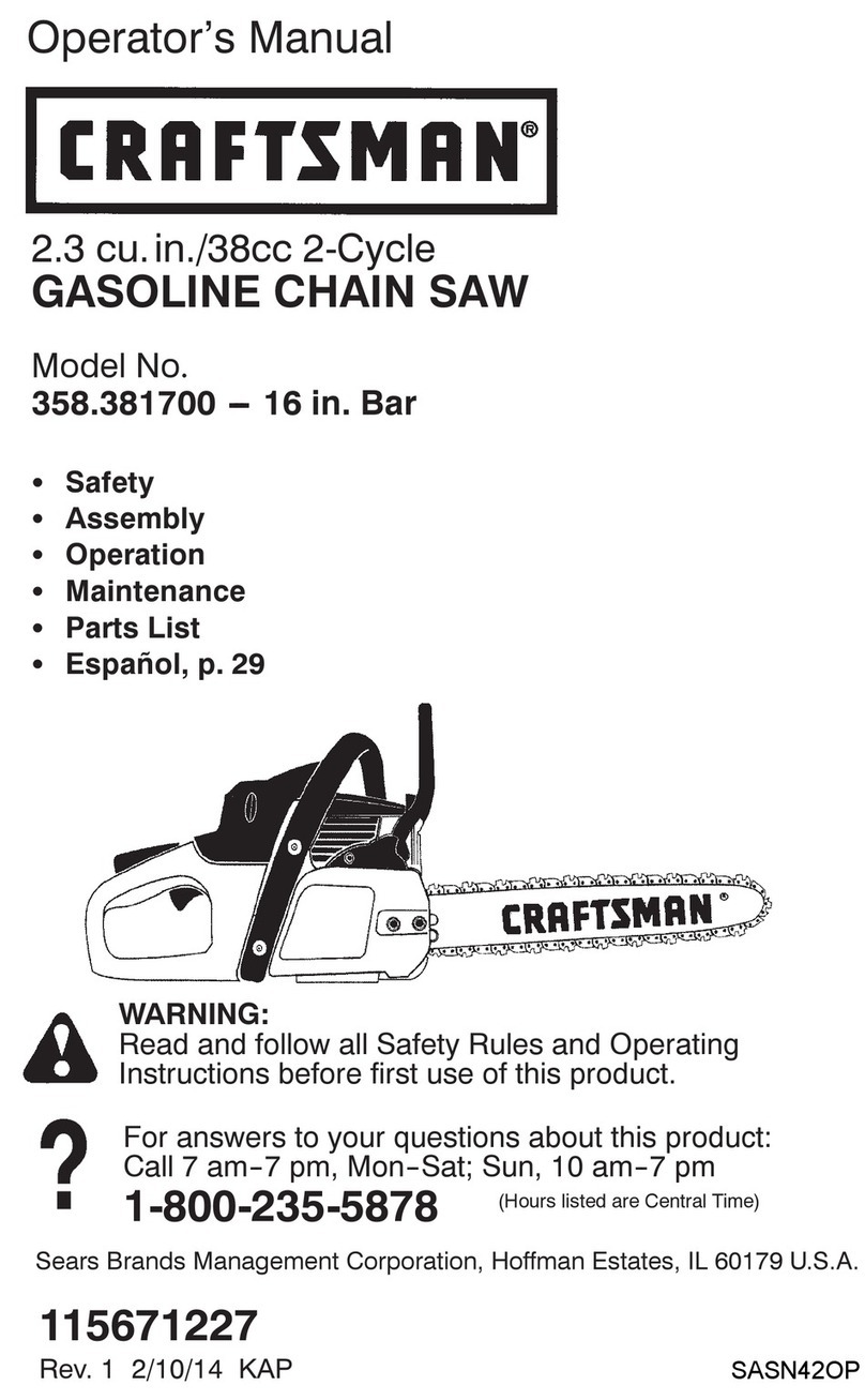Craftsman 358.381700-16 in. Bar User manual