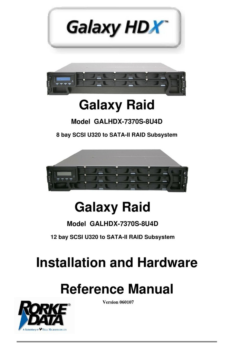 Rorke Data Galaxy Raid GALHDX-7370S-8U4D Installation and hardware reference manual