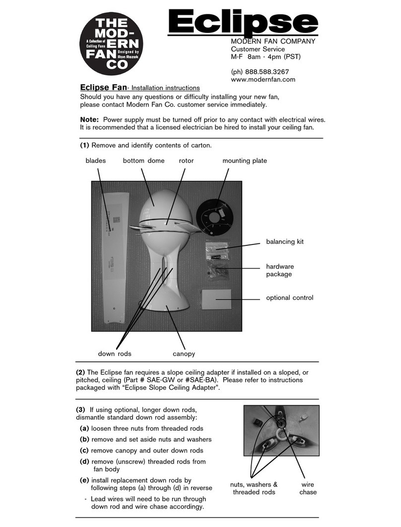 Modern Fan Co Eclipse User manual