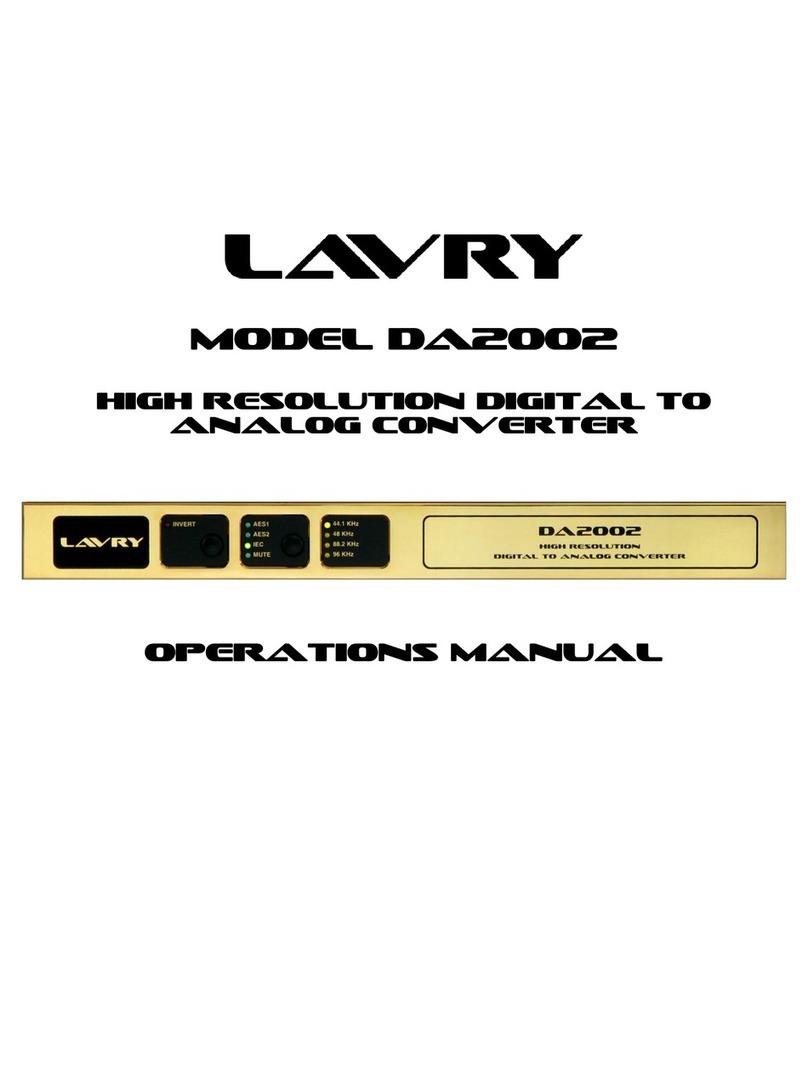 Lavry DA2002 User manual Lavry DA2002 User manual