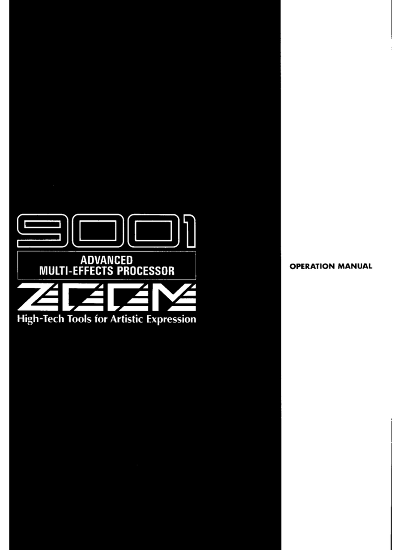 Zoom 9001 Advanced Multi-Effecis Processor Operation manual