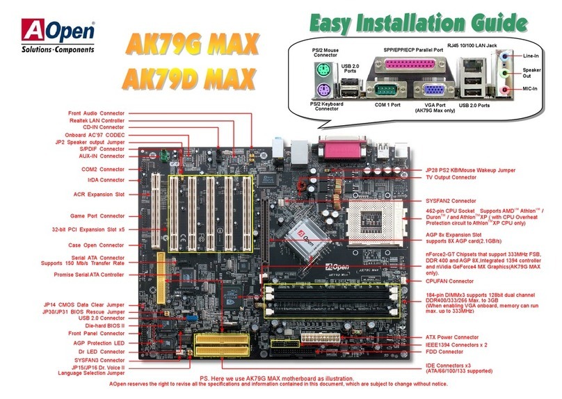 AOpen AK79G MAX Easy installation guide