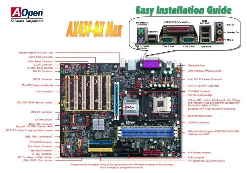 AOpen AX45F-8X MAX Datasheet AOpen AX45F-8X MAX Datasheet