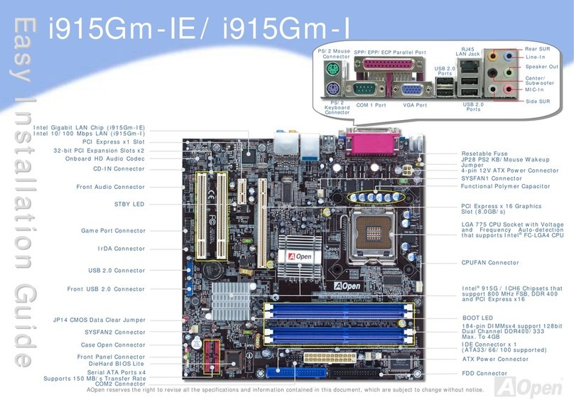 AOpen i915Gm-IE Datasheet