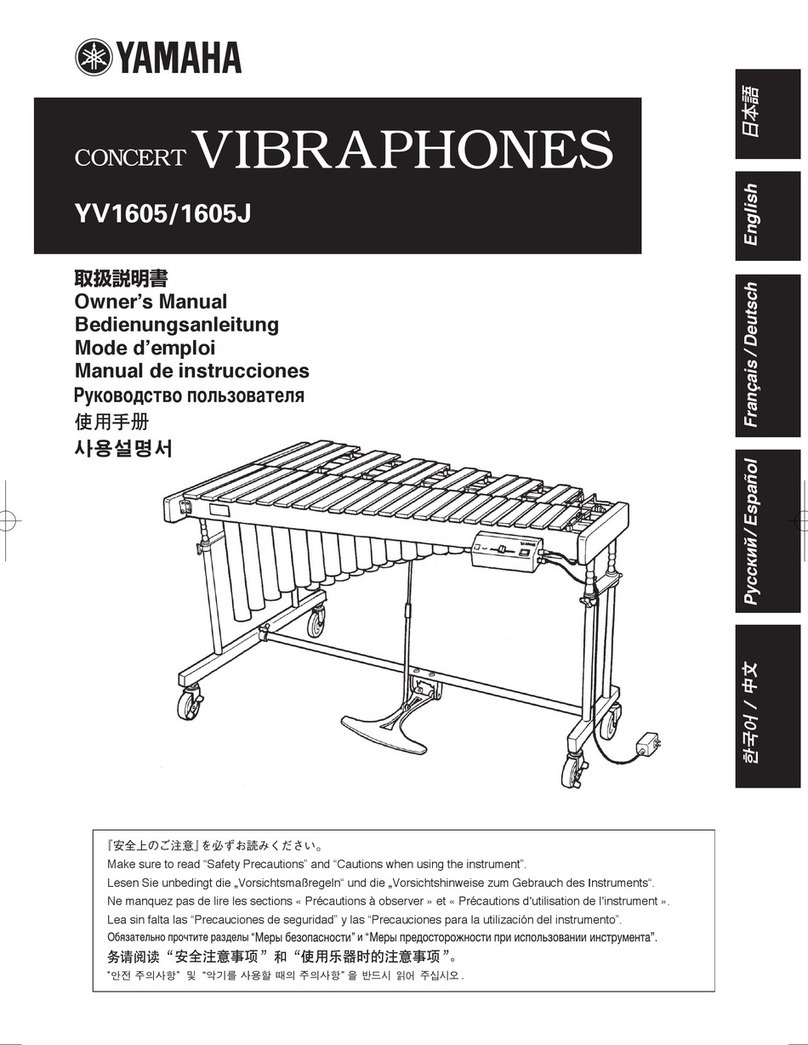 Yamaha CONCERTVIBRAPHONES YV1605 User manual