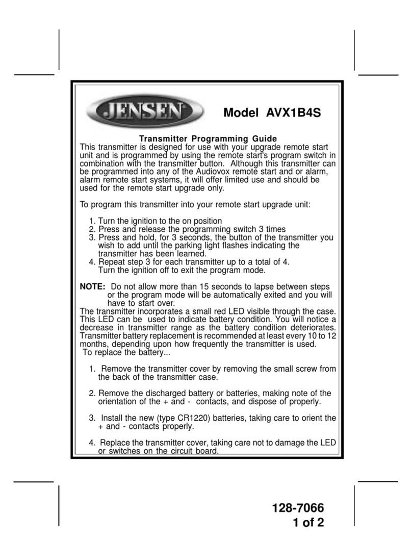 Jensen AVX1B4S Operating instructions