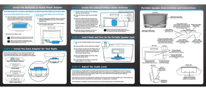 Sirius XM RAdio Portable speaker dock quick start guide