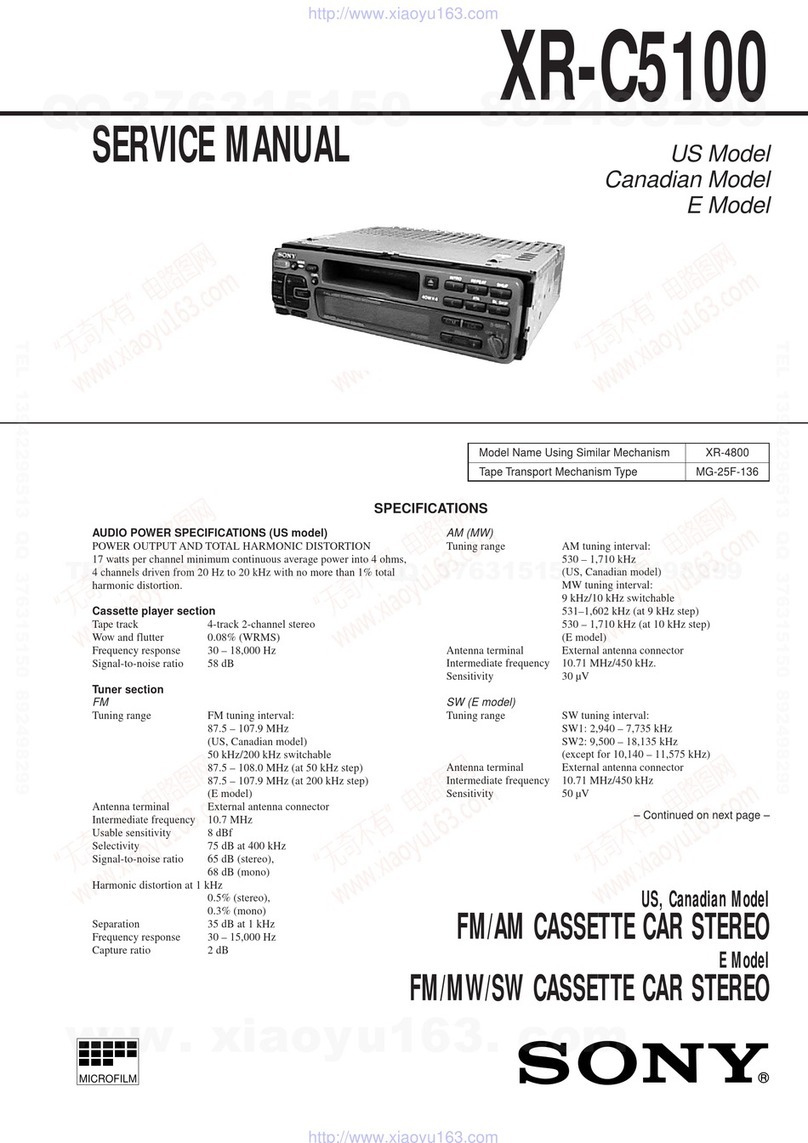 Sony XR-C5100 Quick start guide