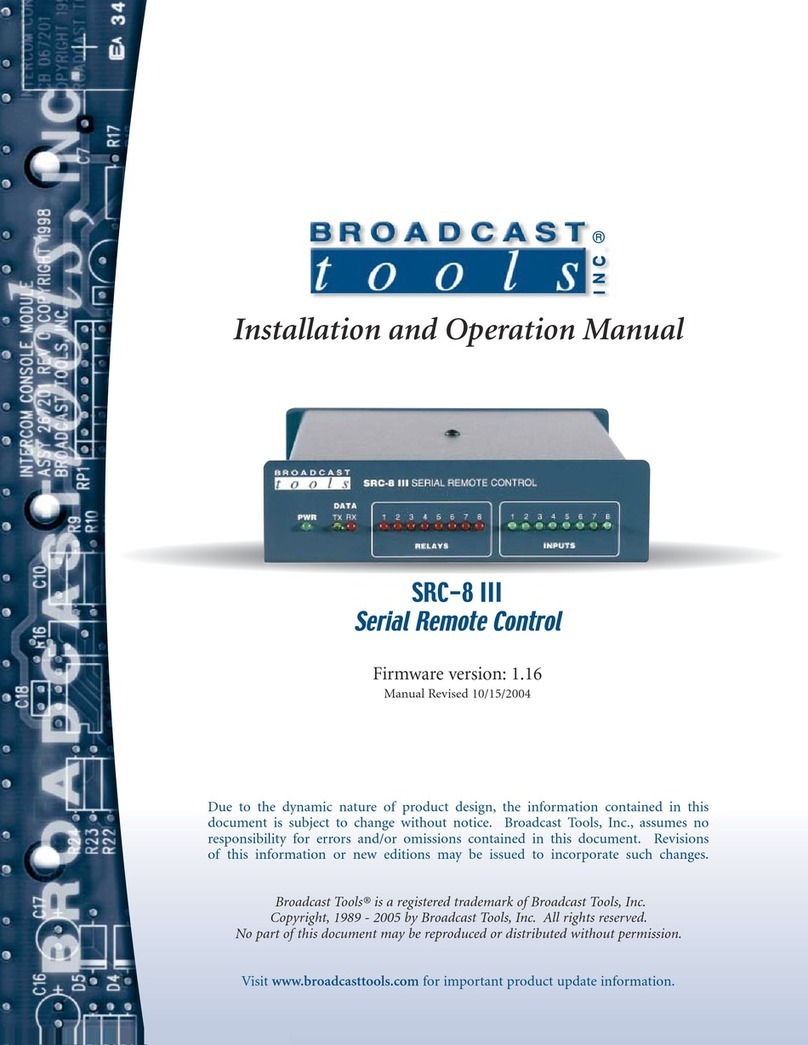 Broadcast Tools SRC-8 III User manual Broadcast Tools SRC-8 III User manual