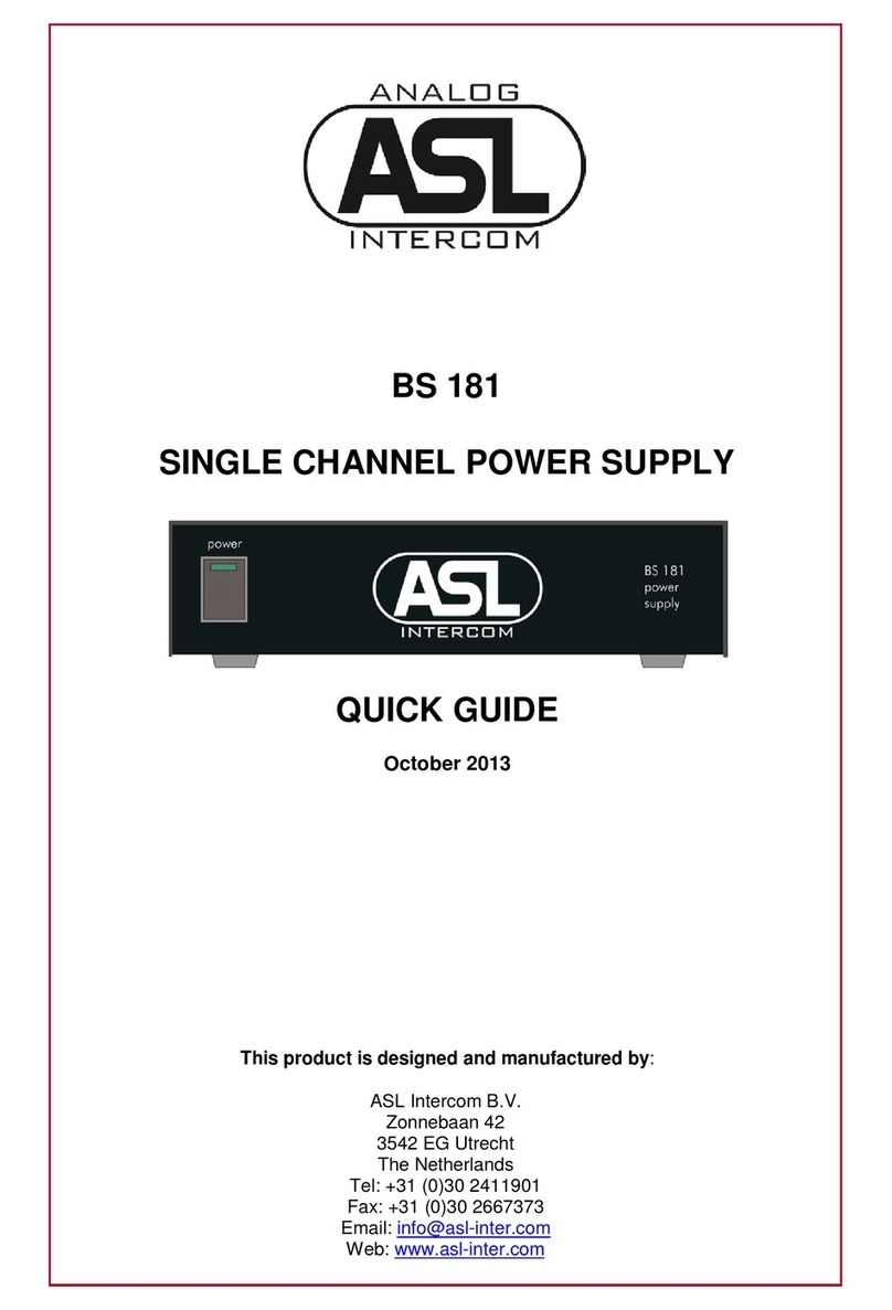ASL INTERCOM BS 181 quick guide