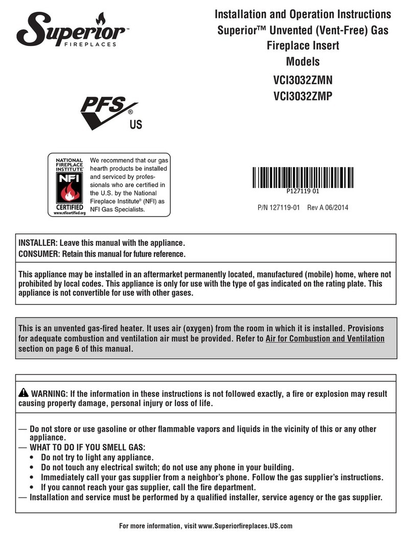 Superior VCI3032ZMN Installation and operation instructions